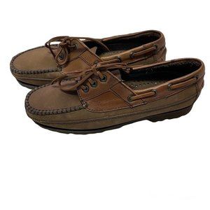Vintage NWT Stacy Adams Brown Men’s Lace Up Moccasins size 7M
